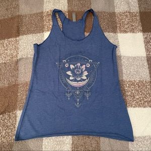 Navy Graphic Flowy Racerback Tank - NWOT